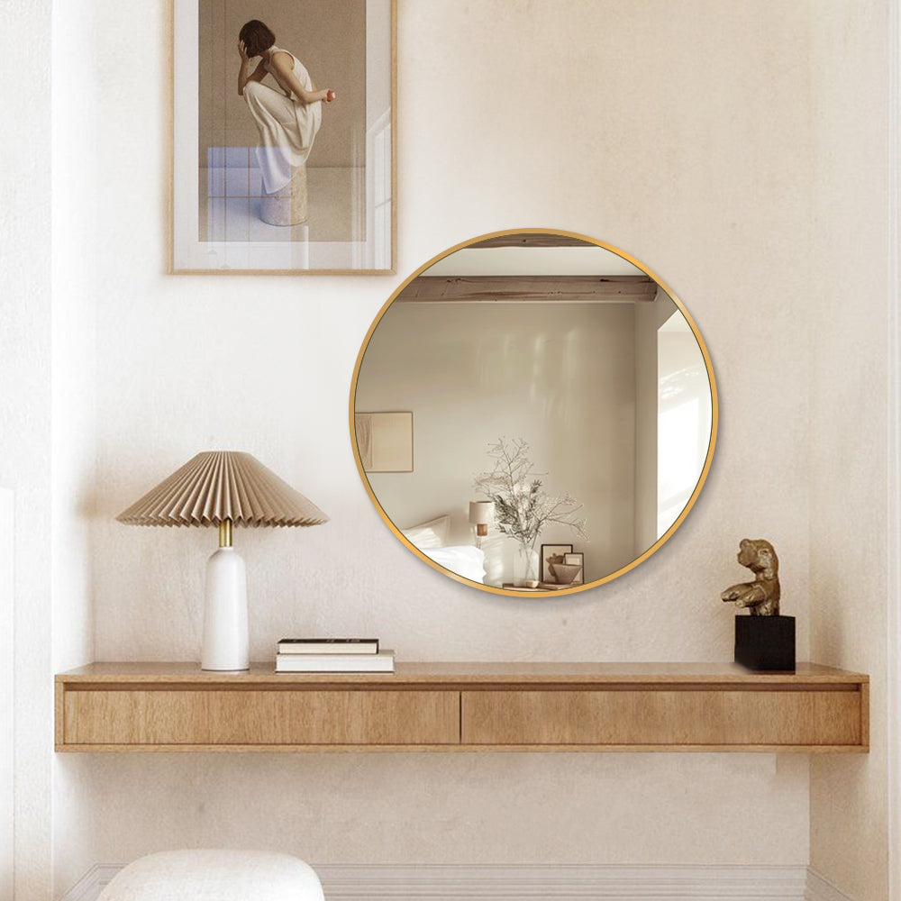 Noir Round Mirror
