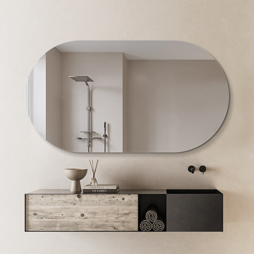 Veda Frameless Oval Wall Mirror