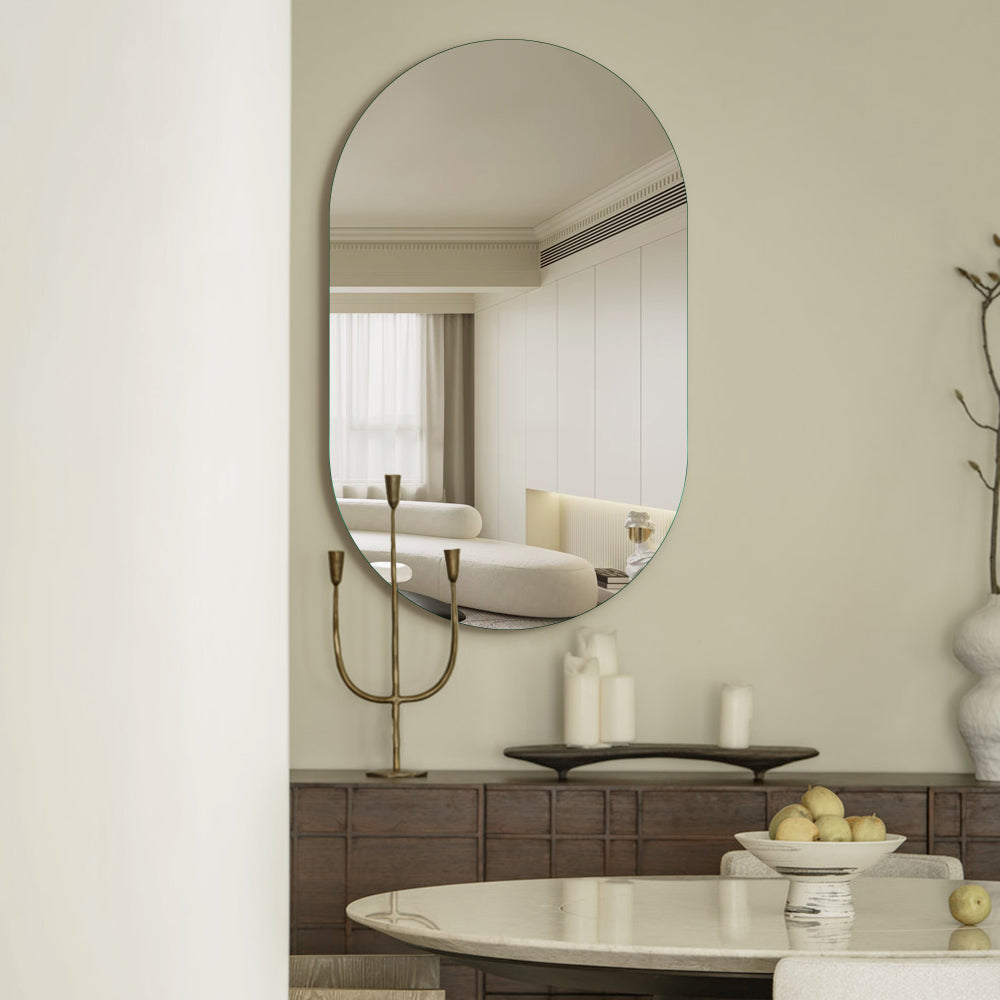 Veda Frameless Oval Wall Mirror